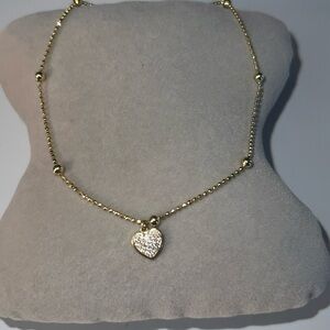 🛍 NEW 🛍YG PLATED Sterling Sliver Sparkling HEART BRACELET